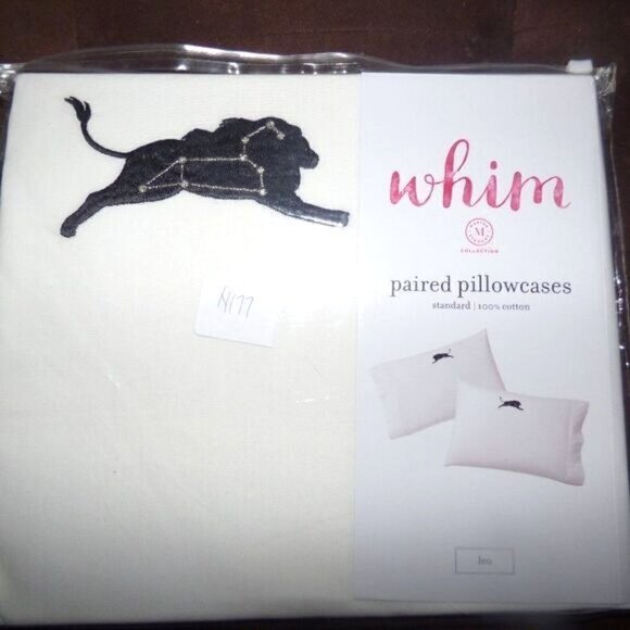 Whim by Martha Stewart Set of 2 Paired Pillowcases- Leo - Picture 2 of 9